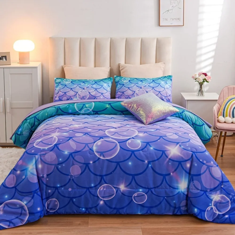 6 Piece Mermaid Comforter Set - Full Size